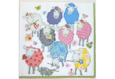 Sheep Patterned Tissue Napkins (33 x 33cm / 13 x 13") x 20
